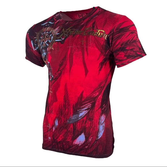 Xtreme Couture By Affliction Men's T-Shirt Dark Doman Biker Red Tattoo S-5XL - Picture 10 of 10